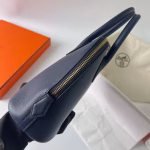 Hermes Bolide 1923 25 Handmade Bag In Blue Saphir Evercolor Calfskin - Image 6