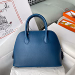 Hermes Bolide 1923 25 Handmade Bag In Deep Blue Evercolor Calfskin - Image 6