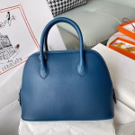 Hermes Bolide 1923 25 Handmade Bag In Deep Blue Evercolor Calfskin - Image 4