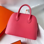 Hermes Bolide 1923 25 Handmade Bag In Rose Lipstick Evercolor Calfskin - Image 8