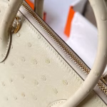 Hermes Bolide 1923 25 Handmade Bag In Parchemin Ostrich Leather - Image 4