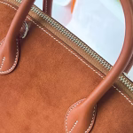 Hermes Bolide 1923 25 Handmade Bag In Gold Doblis Suede Leather - Image 2