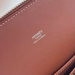 Hermes Bolide 1923 25 Handmade Bag In Gold Doblis Suede Leather - Image 6