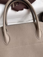 Hermes Bolide 1923 31 Handmade Bag In Gris Asphalt Clemence Leather - Image 8