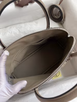 Hermes Bolide 1923 31 Handmade Bag In Gris Asphalt Clemence Leather - Image 9