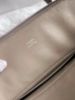 Hermes Bolide 1923 31 Handmade Bag In Gris Asphalt Clemence Leather - Image 5