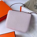 Hermes Constance 18 Handmade Bag In Mauve Pale Chevre Mysore Leather - Image 7