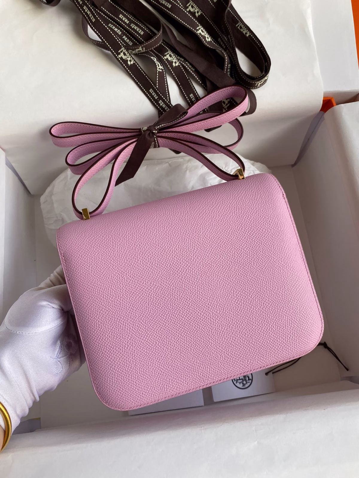 Hermes Constance 18 Handmade Bag In Mauve Sylvestre Epsom Calfskin - Image 6