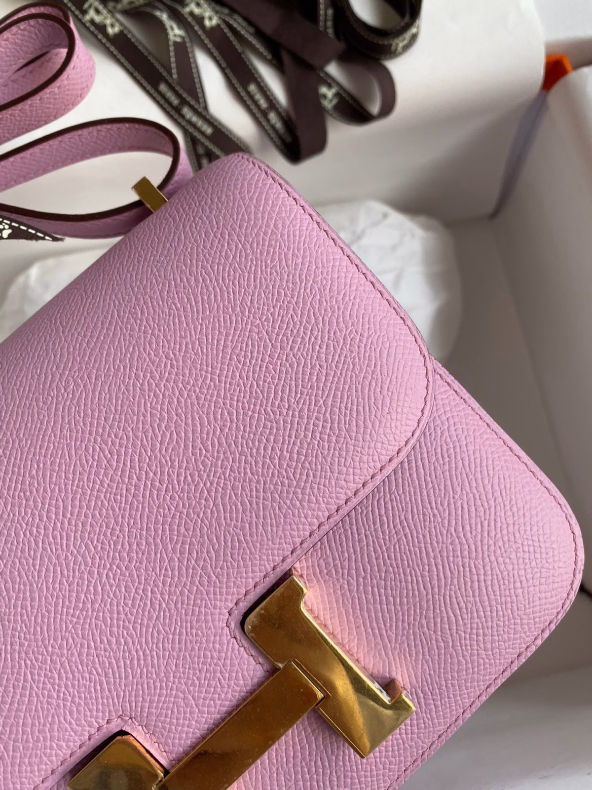 Hermes Constance 18 Handmade Bag In Mauve Sylvestre Epsom Calfskin - Image 8