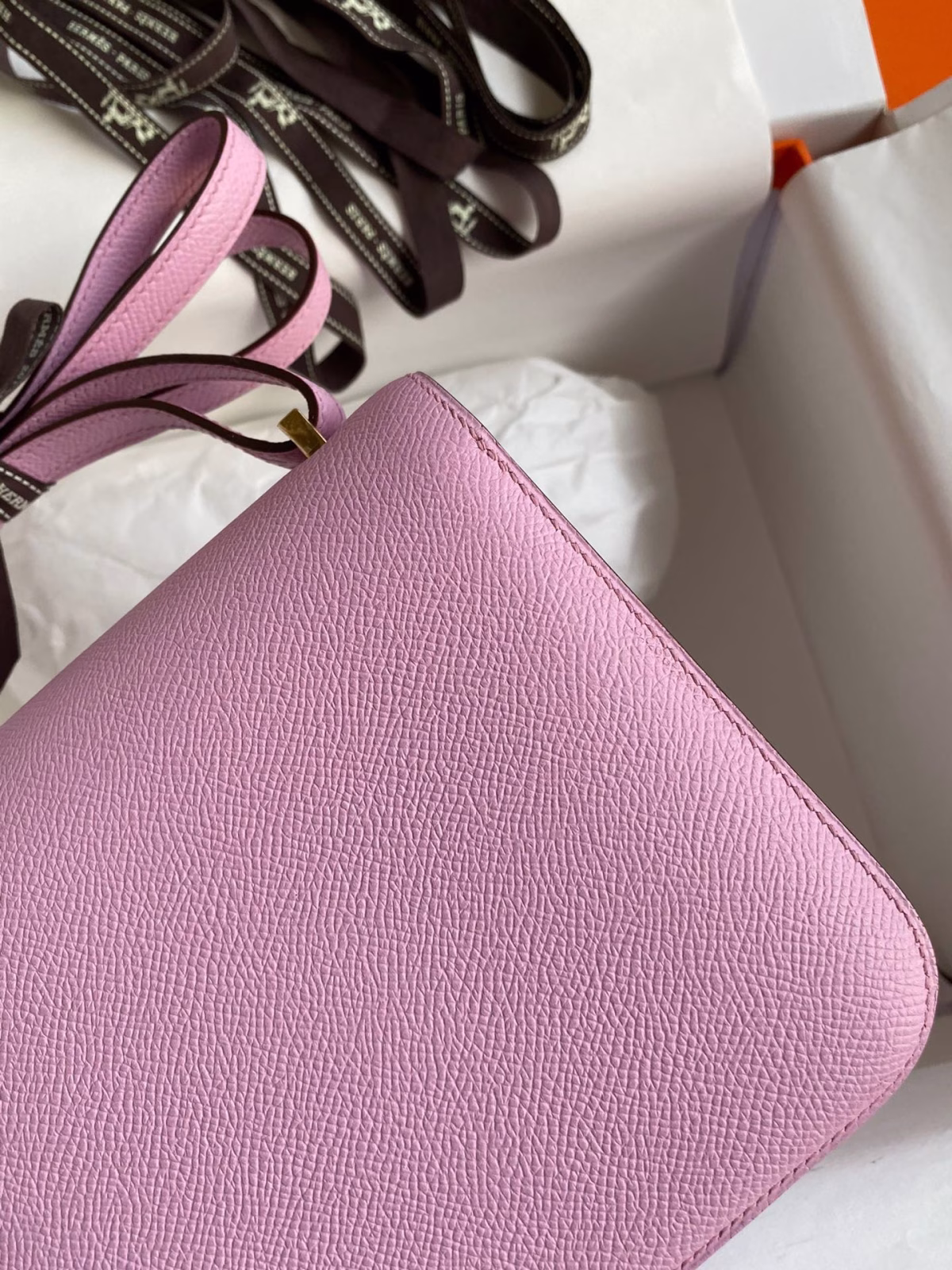 Hermes Constance 18 Handmade Bag In Mauve Sylvestre Epsom Calfskin - Image 9