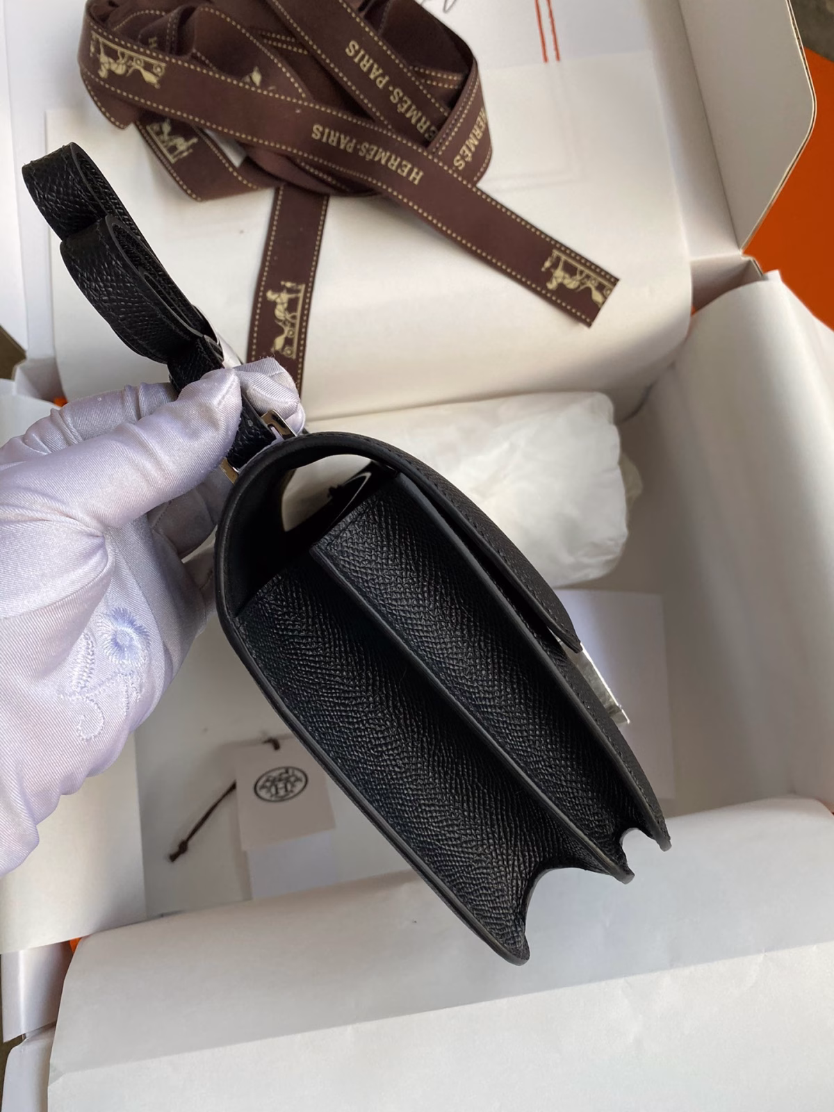 Hermes Constance 18 Handmade Bag In Black Epsom Calfskin - Image 7