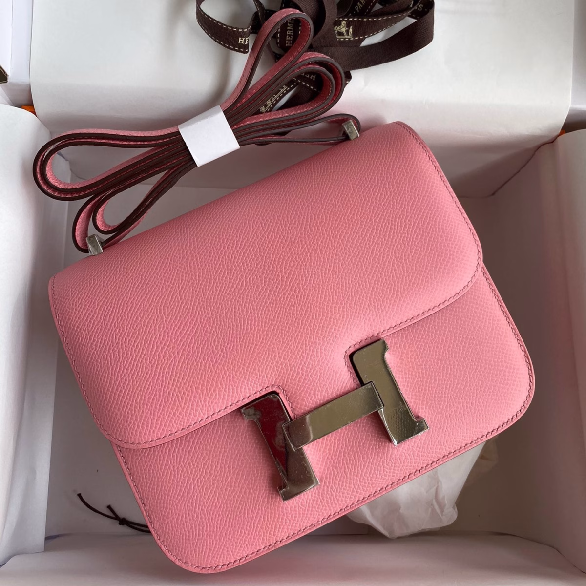 Hermes Constance 18 Handmade Bag In Rose Confetti Epsom Calfskin - Image 1