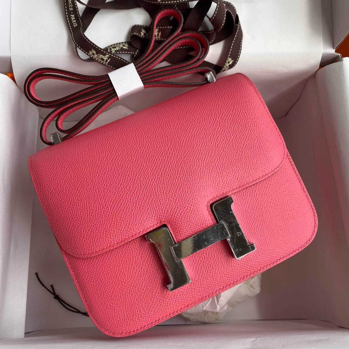 Hermes Constance 18 Handmade Bag In Rose Lipstick Epsom Calfskin - Image 1