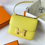 Hermes Constance 18 Handmade Bag In Lime Evercolor Calfskin - Image 6