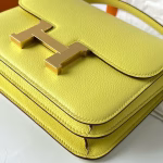 Hermes Constance 18 Handmade Bag In Lime Evercolor Calfskin - Image 4