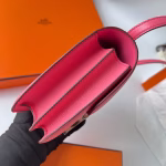 Hermes Constance 18 Handmade Bag In Rose Lipstick Evercolor Calfskin - Image 7