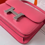 Hermes Constance 18 Handmade Bag In Rose Lipstick Evercolor Calfskin - Image 9