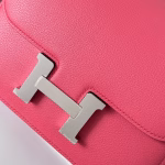 Hermes Constance 18 Handmade Bag In Rose Lipstick Evercolor Calfskin - Image 4