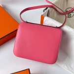 Hermes Constance 18 Handmade Bag In Rose Lipstick Evercolor Calfskin - Image 3
