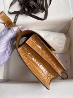 Hermes Constance 24 Handmade Bag In Beige Shiny Alligator Leather - Image 8