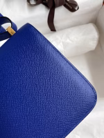 Hermes Constance 24 Handmade Bag In Blue Electric Epsom Calfskin - Image 9