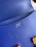 Hermes Constance 24 Handmade Bag In Blue Electric Epsom Calfskin - Image 3