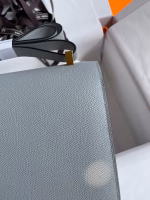 Hermes Constance 24 Handmade Bag In Blue Lin Epsom Calfskin - Image 5