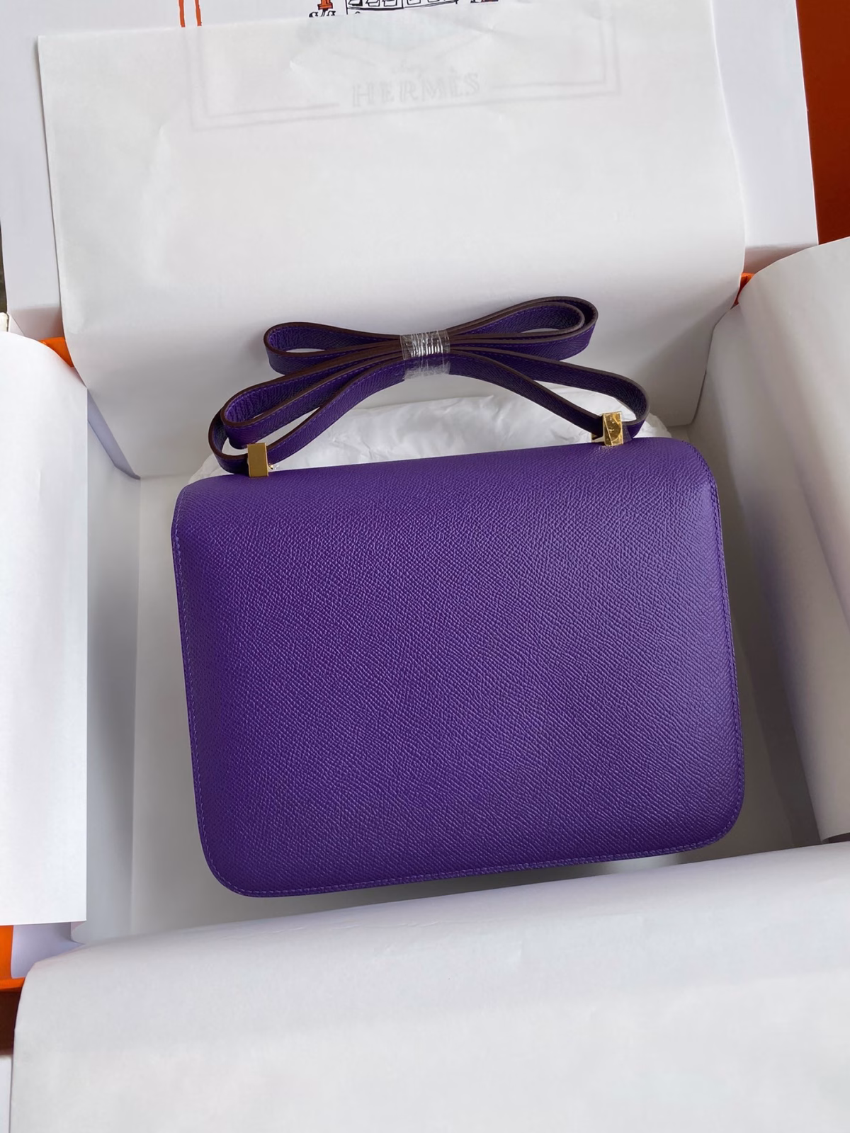 Hermes Constance 24 Handmade Bag In Crocus Epsom Calfskin - Image 6