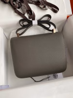 Hermes Constance 24 Handmade Bag In Etain Epsom Calfskin - Image 6