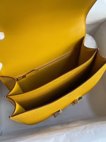 Hermes Constance 24 Handmade Bag In Jaune Ambre Epsom Calfskin - Image 5