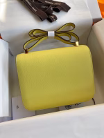 Hermes Constance 24 Handmade Bag In Lime Epsom Calfskin - Image 6