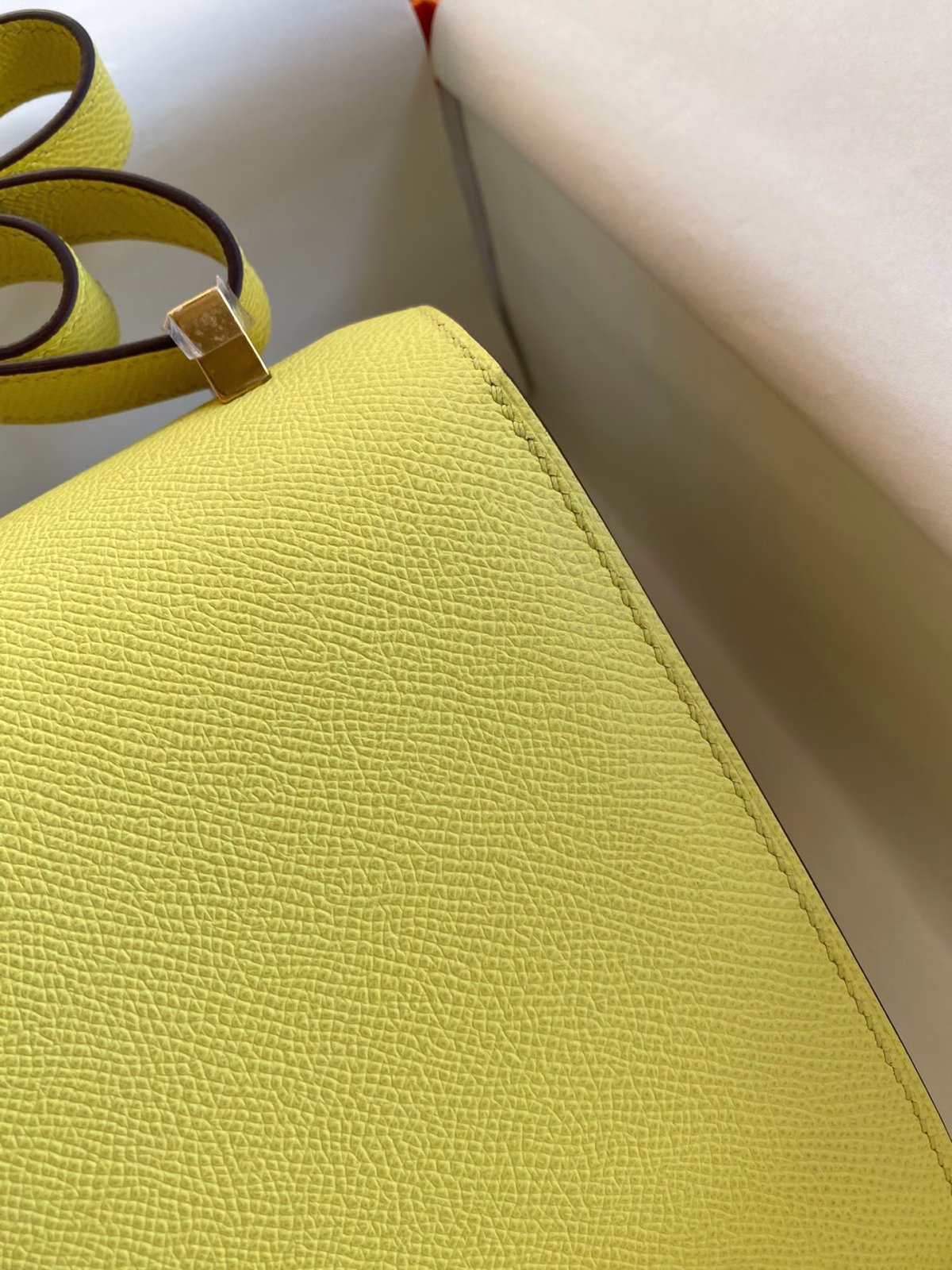 Hermes Constance 24 Handmade Bag In Lime Epsom Calfskin - Image 8
