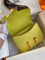 Hermes Constance 24 Handmade Bag In Lime Epsom Calfskin - Image 2