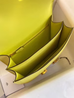 Hermes Constance 24 Handmade Bag In Lime Epsom Calfskin - Image 4