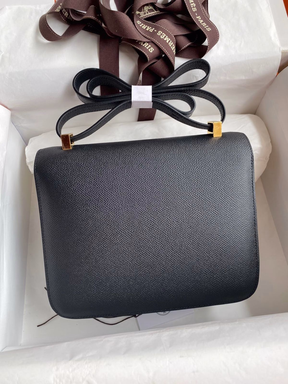 Hermes Constance 24 Handmade Bag In Black Epsom Calfskin - Image 6