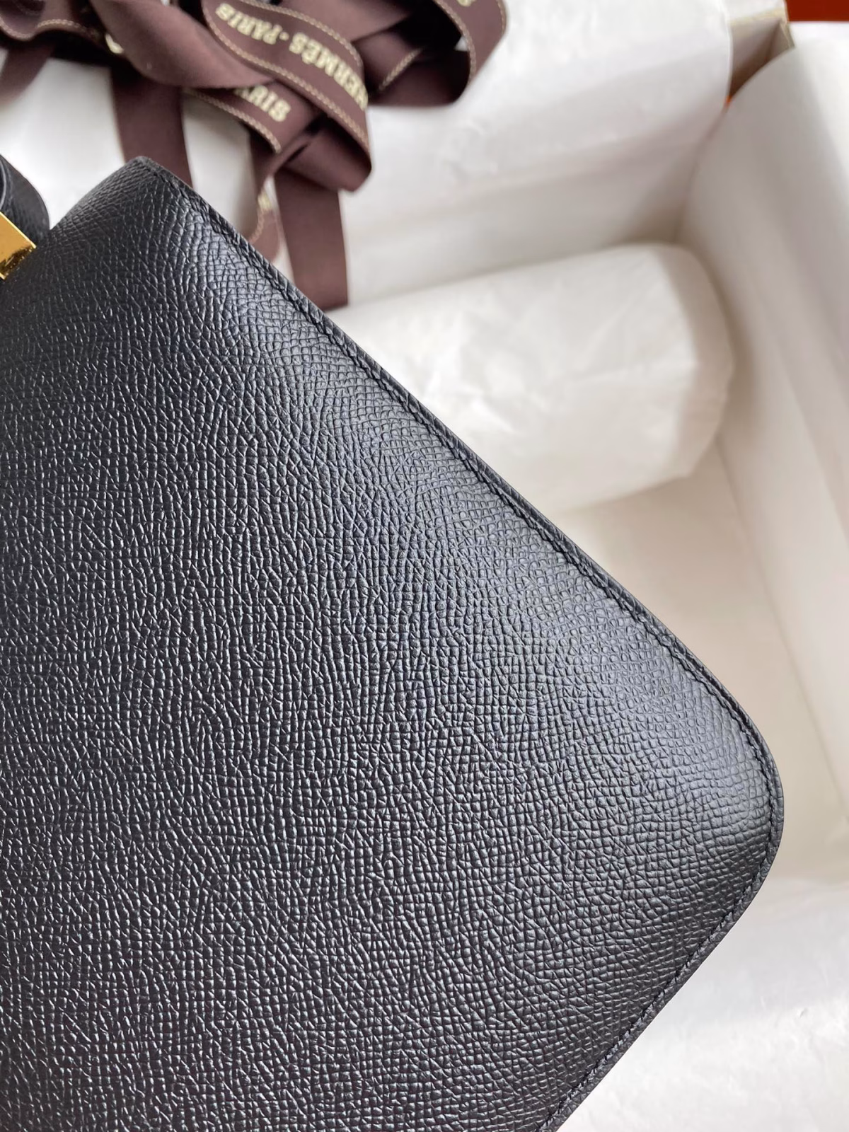 Hermes Constance 24 Handmade Bag In Black Epsom Calfskin - Image 9