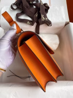 Hermes Constance 24 Handmade Bag In Orange Epsom Calfskin - Image 7
