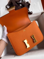 Hermes Constance 24 Handmade Bag In Orange Epsom Calfskin - Image 2