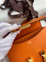 Hermes Constance 24 Handmade Bag In Orange Epsom Calfskin - Image 4