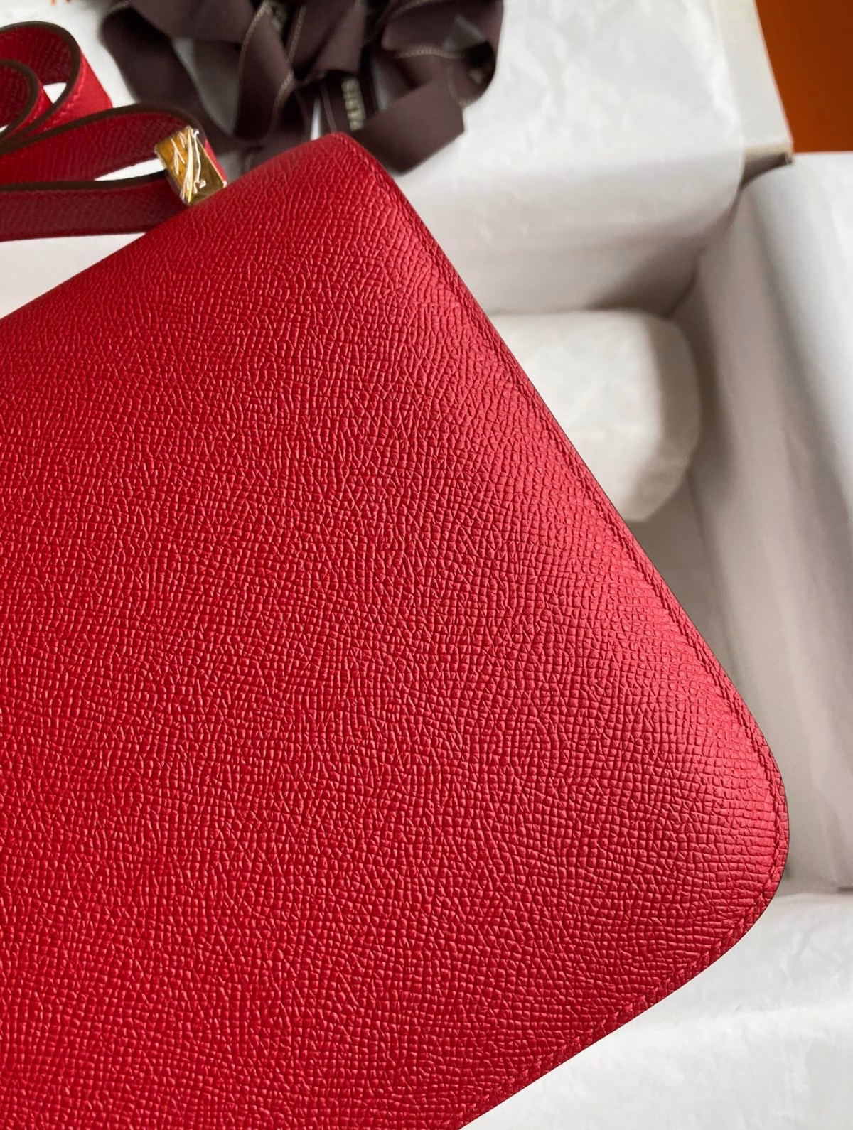 Hermes Constance 24 Handmade Bag In Red Epsom Calfskin - Image 9