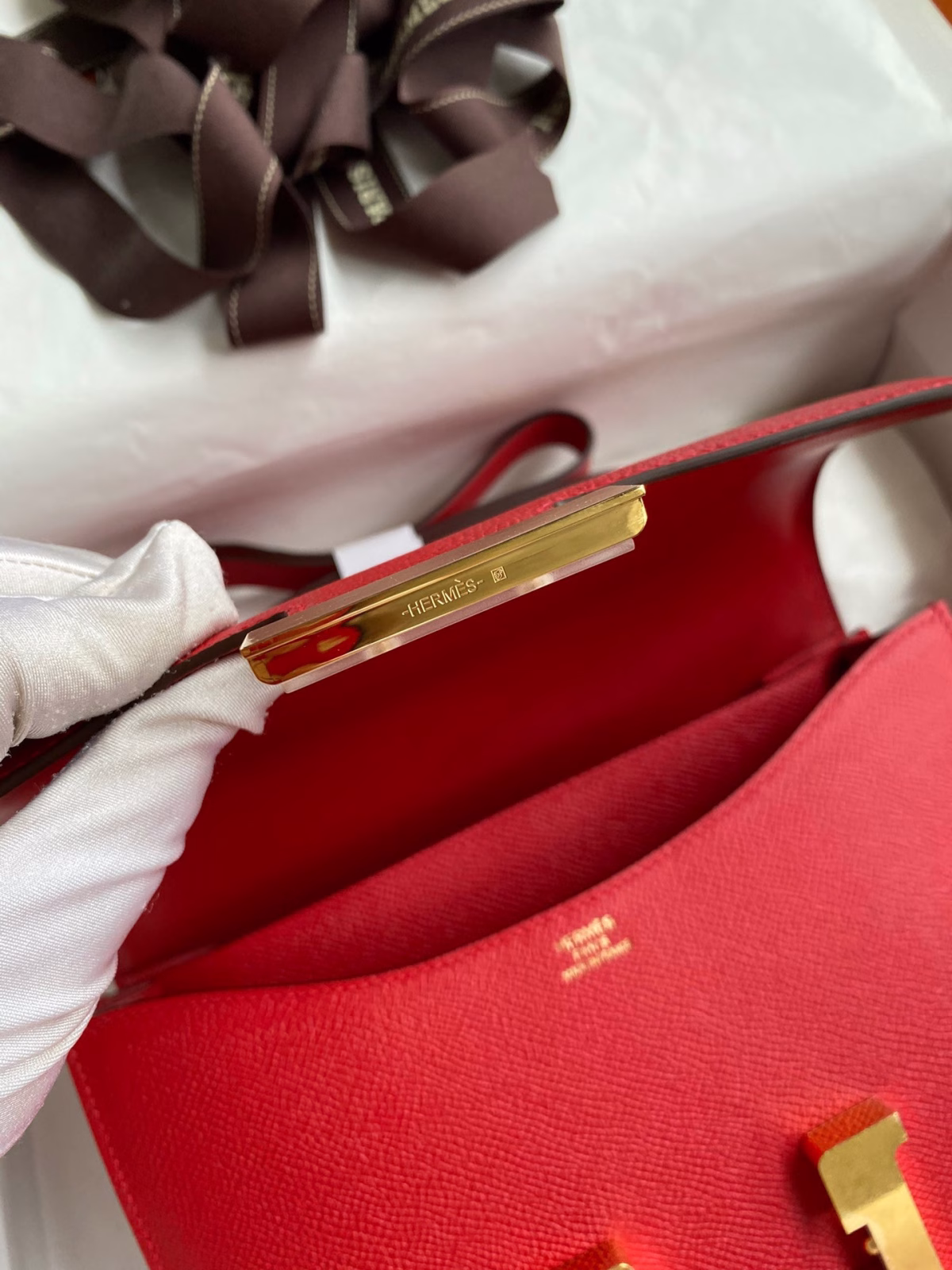 Hermes Constance 24 Handmade Bag In Red Epsom Calfskin - Image 5