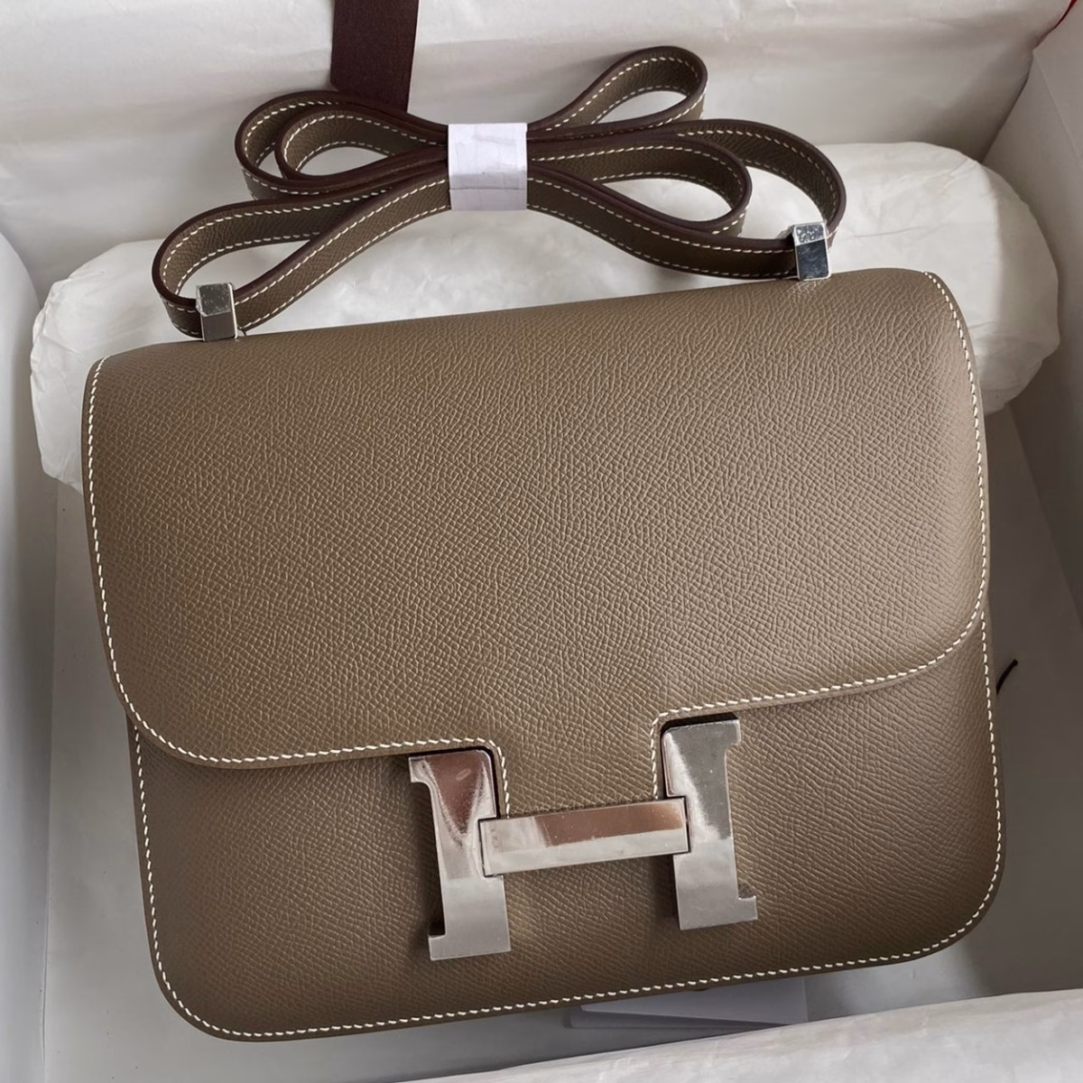 Hermes Constance 24 Handmade Bag In Taupe Epsom Calfskin - Image 1
