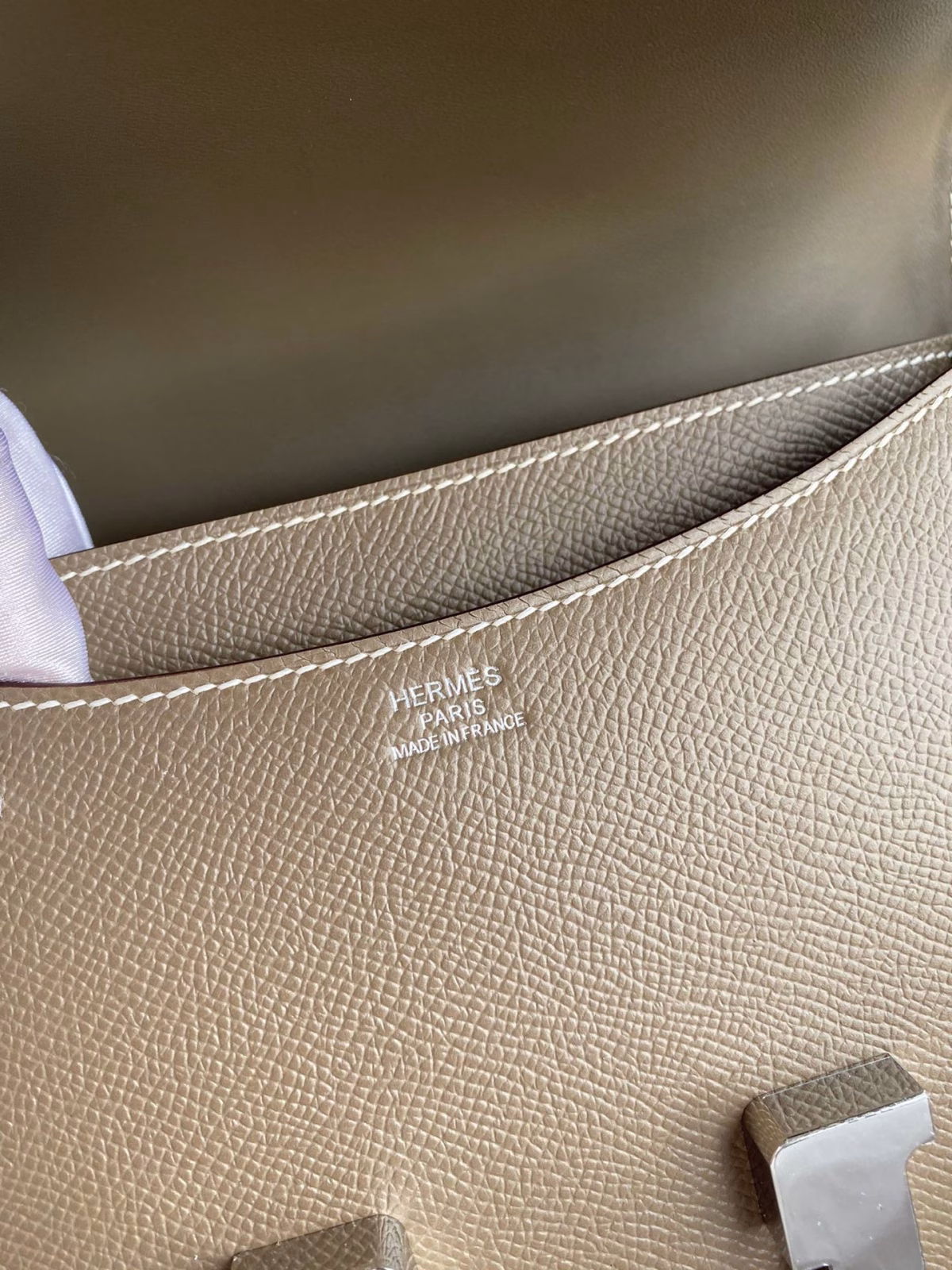 Hermes Constance 24 Handmade Bag In Taupe Epsom Calfskin - Image 3