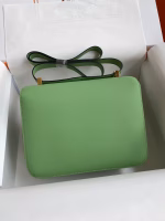 Hermes Constance 24 Handmade Bag In Vert Criquet Epsom Calfskin - Image 6