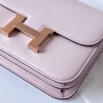 Hermes Constance 1-18 Mirror Bag In Mauve Pale Chevre Mysore Leather - Image 2
