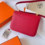 Hermes Constance 1-24 Mirror Bag In Red Epsom Calfskin - Image 9