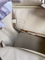 Hermes Birkin 25 Retourne Handmade Bag In Beton Matte Alligator Leather - Image 4