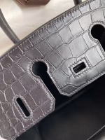 Hermes Birkin 25 Retourne Handmade Bag In Black Matte Alligator Leather - Image 4