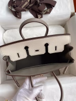Hermes HSS Birkin 25 Bicolor Bag in Craie and Gris Asphalt Epsom Calfskin - Image 3
