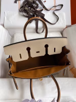 Hermes HSS Birkin 25 Bicolor Bag in Trench and Gold Epsom Calfskin - Image 3
